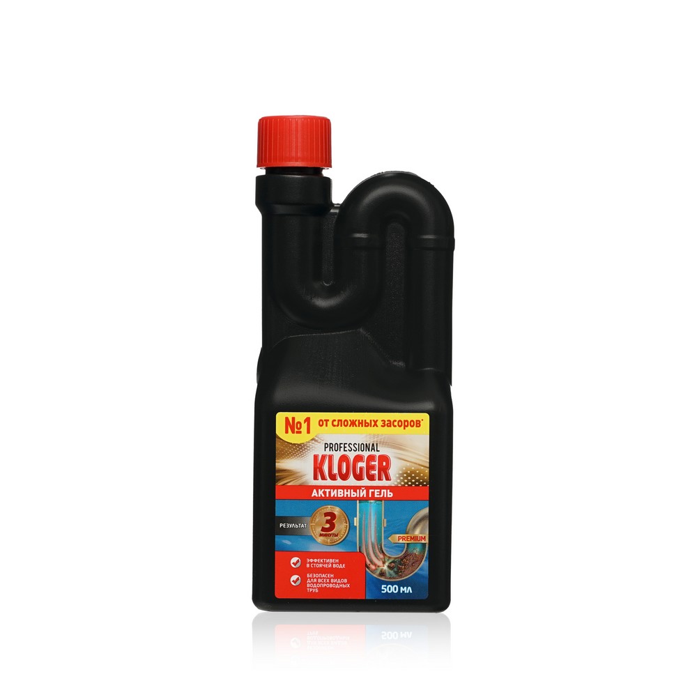 Активный гель для устранения сложных засоров Kloger Professional 0,5л