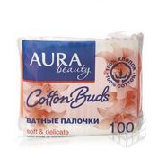 Ватные палочки Aura Beauty в пакете 100шт
