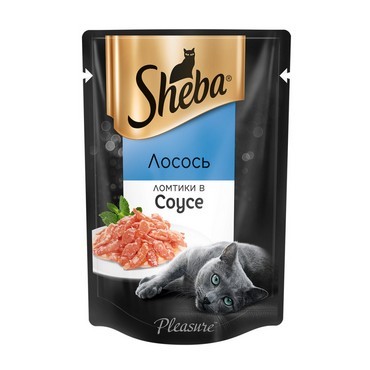Влажный корм для кошек Sheba Pleasure ломтики в соусе Лосось 85г