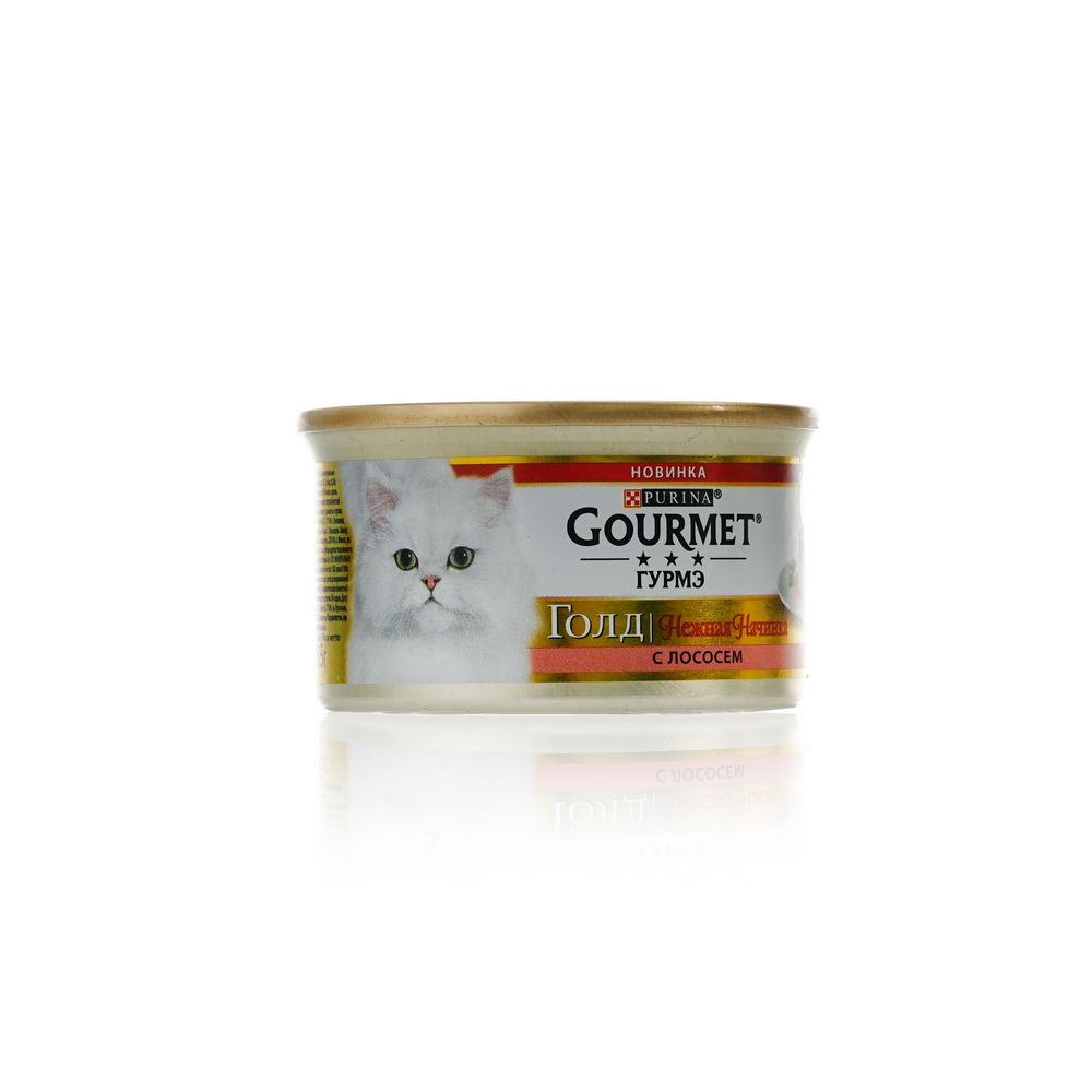 

Влажный корм для кошек Gourmet Gold Нежная начинка с лососем , 85г