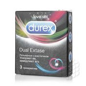Презервативы DUREX " Dual Extase " рельефные, с анестетиком 3шт