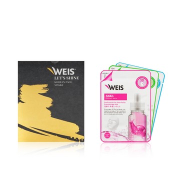 Женский подарочный набор WEIS ( маска для лица с гиалуроновой кислотой 23г + маска для лица с экстрактом зеленого чая 23г + маска для лица с экстрактом секрета улитки 23г )