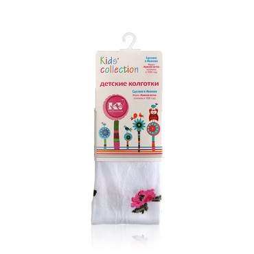 Детские колготки Красная ветка Kids Collection с-857 " Цветы " Белый р.98-104