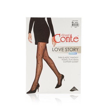 Женские колготки с рисунком Conte Love Story 20den Nero 4 размер