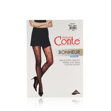 Женские колготки с рисунком Conte Bonheur 20den Grafit 5 размер