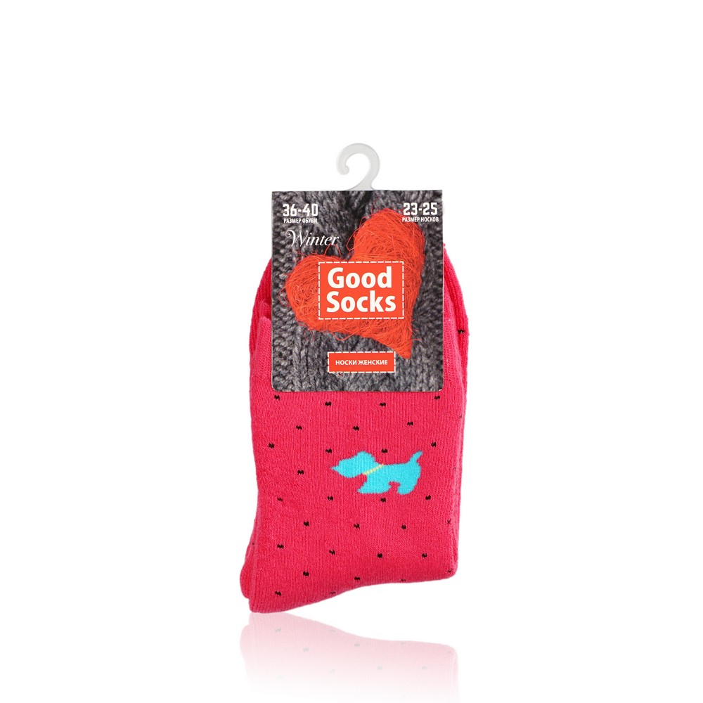 

Женские носки Good Socks AW 19/10, WAT81266-27 " Собачка " махровые с рисунком
