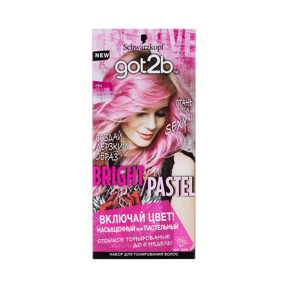 

Оттеночный бальзам для волос Got2B Bright/Pastel 093 Шокирующий розовый 80мл