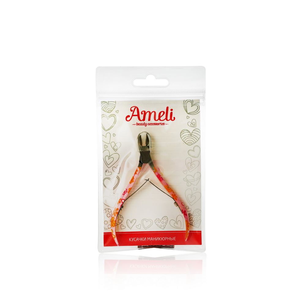 

Маникюрные кусачки Ameli двупружинные , с цветными ручками