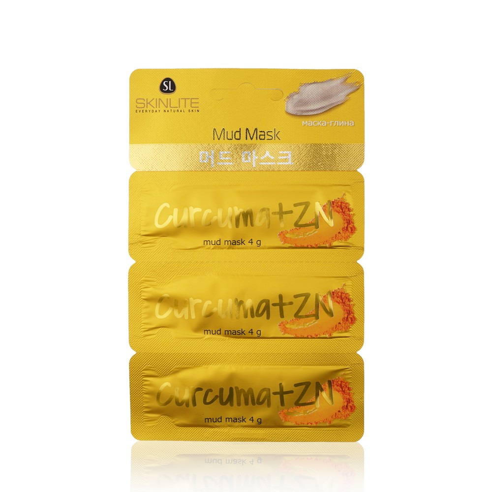 Маска - глина для лица Skinlite  Curcuma + ZN  12г маска глина skinlite куркума zn 1 мл