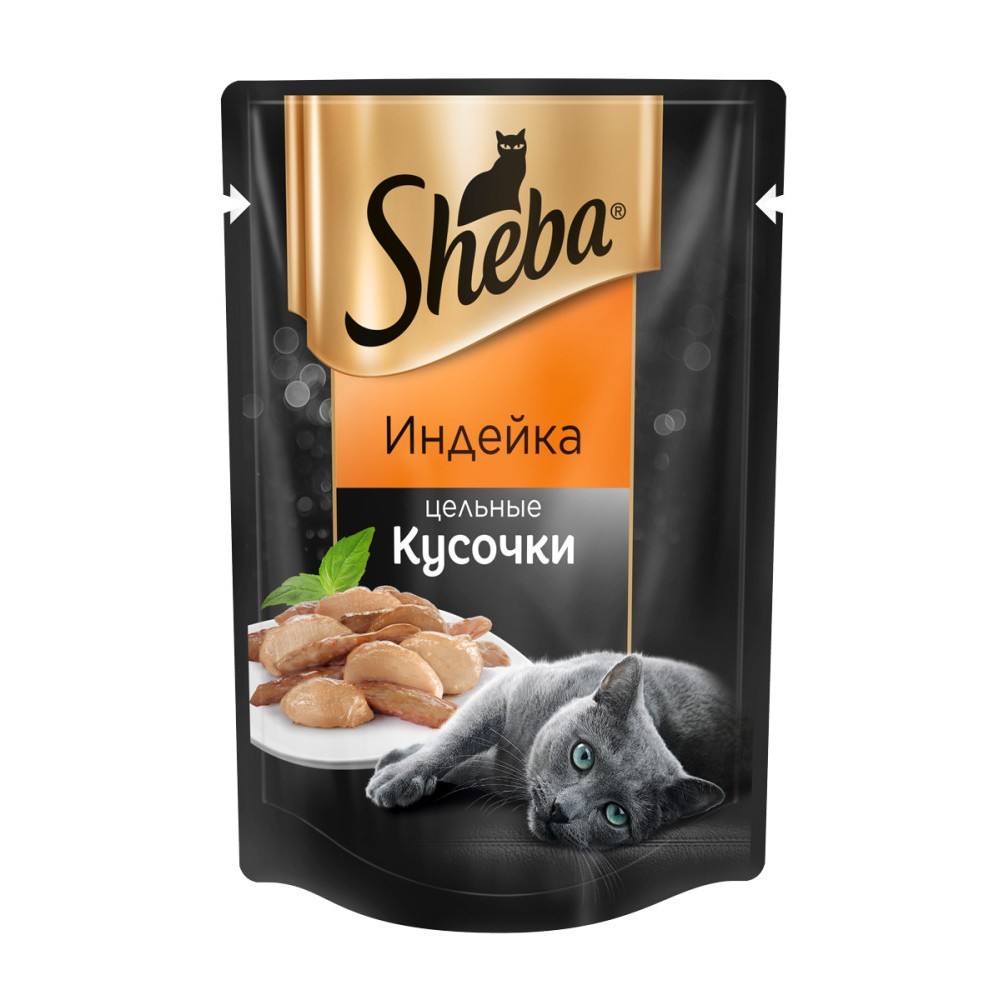 

Влажный корм для кошек Sheba Цельные кусочки Индейка 85г