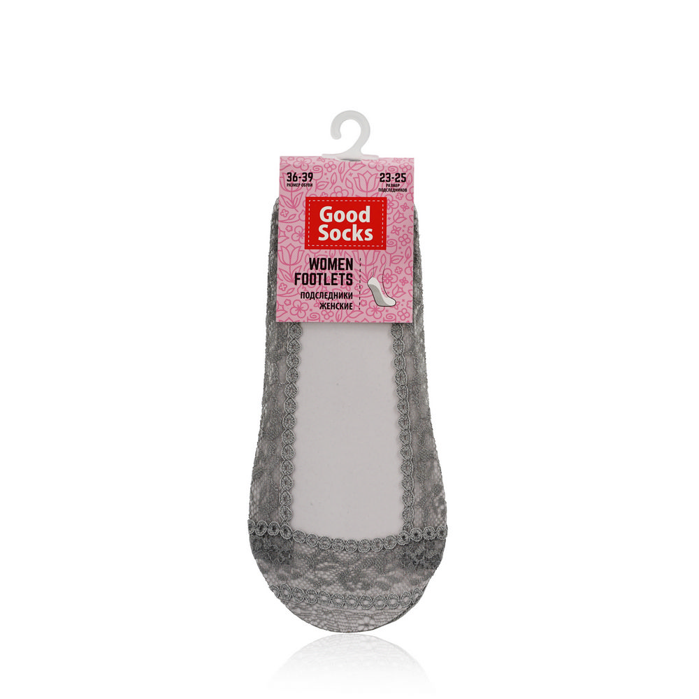 

Подследники Good Socks трикотажные , с кружевом , SS19/15-2 , серые