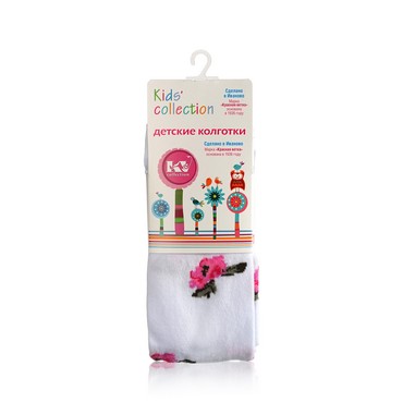 Детские колготки Красная ветка Kids Collection с-857 " Цветы " Белый р.104-110 (16)