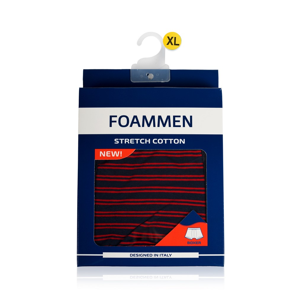 

Мужские трусы - боксеры Foammen Fo90508 , синие в красную полоску , XL