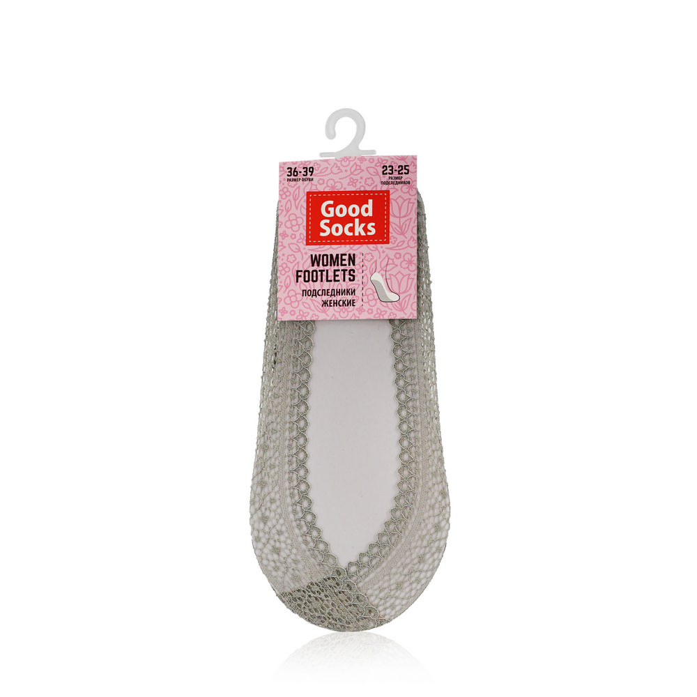 

Подследники Good Socks трикотажные , с кружевом , SS19/20 , серые