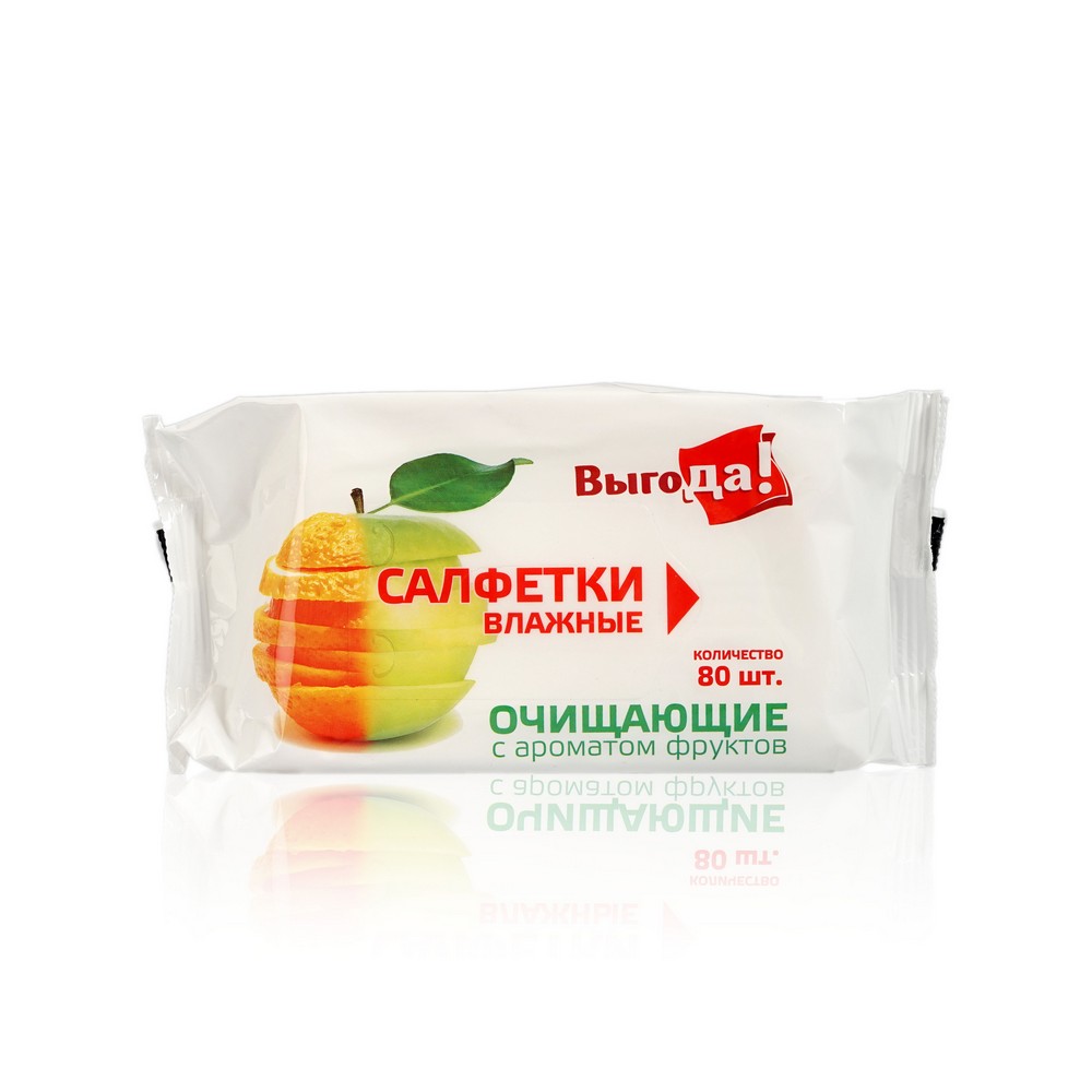 

Влажные салфетки Выгода с ароматом фруктов 80шт