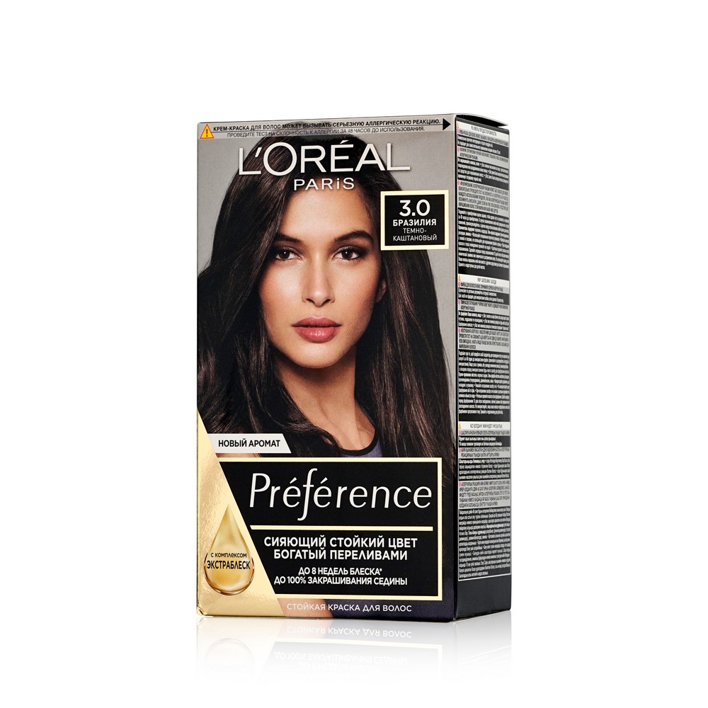 Краска L`Oreal Paris Preference стойкая для волос 3 Бразилия краска l oreal paris preference стойкая для волос 3 12 мулен руж