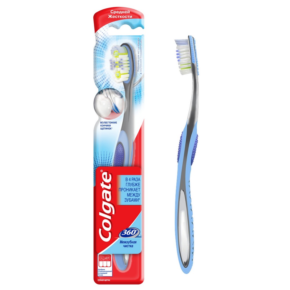 

Зубная щетка Colgate 360° " Межзубная чистка " средней жесткости