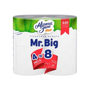 Туалетная бумага Мягкий знак "Mr. Big" 2х-слойная 4шт
