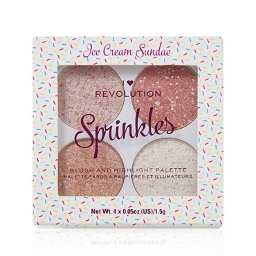 Палетка для лица I Heart Revolution Sprinkles " Ice Cream sundae " 4 цвета , 6г