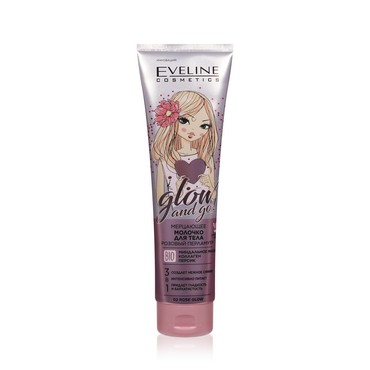 Мерцающее молочко для тела Eveline Glow and go! 3 в 1 02 Rose glow 150мл