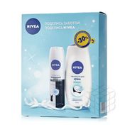Женский набор Nivea Защита и свежесть ( крем - гель Для душа " Крем Кокос " 250мл + дезодорант - антиперспирант " Невидимая защита для черного и белого " 150мл )