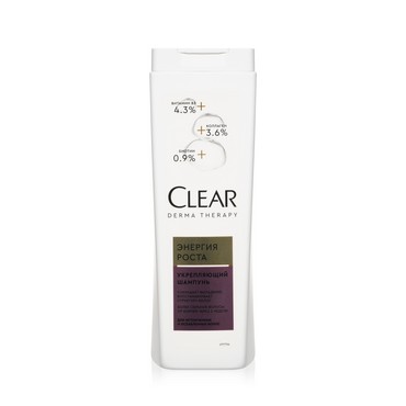 Укрепляющий шампунь для волос Clear Derma Therapy " Энергия роста " 380мл