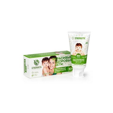 Детская зубная паста Synergetic " Липа и ромашка " от 0 до 3 лет 50г