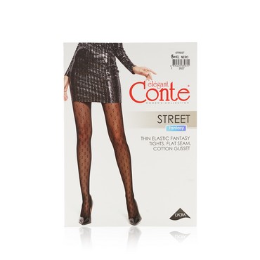 Женские колготки с рисунком Conte Street 20den Nero 5 размер
