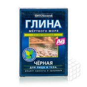 Косметическая глина Мёртвого моря ФИТОкосметик " Черная " для лица и тела , с ионами серебра 100г
