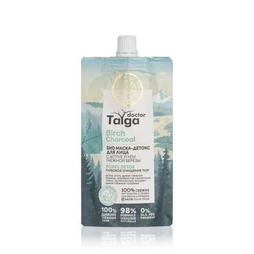 Био маска - детокс для лица Natura Siberica Doctor Taiga " Pores Detox " для глубокого очищения пор 100мл