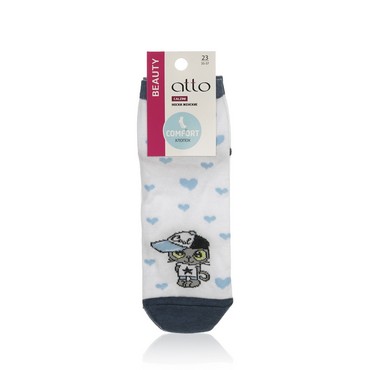 Женские носки Atto Beauty " котик " , Джинс , р.23