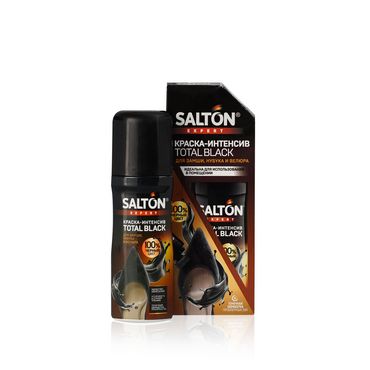 Краска - интенсив для обуви Salton Expert " Total Black " для замши , нубука , велюра , Черная 75мл