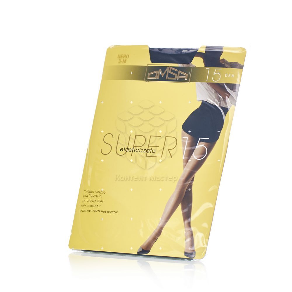 

Женские колготки Omsa Super 15den Nero 3 размер
