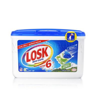 Капсулы для стирки Losk Duo-caps " Горное озеро " 14шт