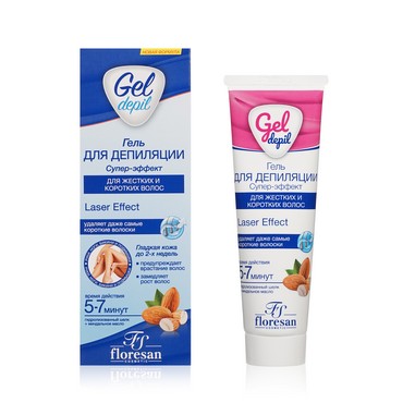 Гель для депиляции Floresan Gel Depil " Супер-эффект " для жестких и коротких волос 100мл