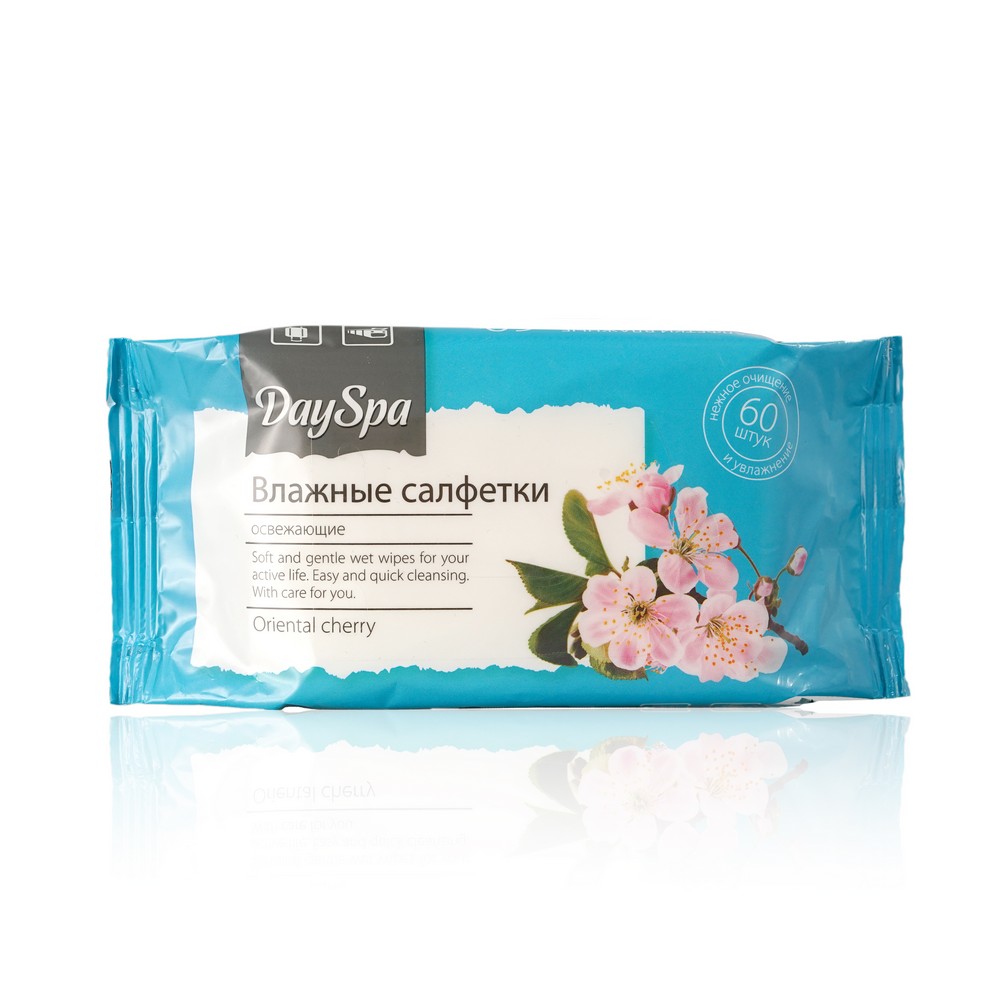 

Влажные салфетки Day Spa освежающие семейные дорожные , сакура 60шт
