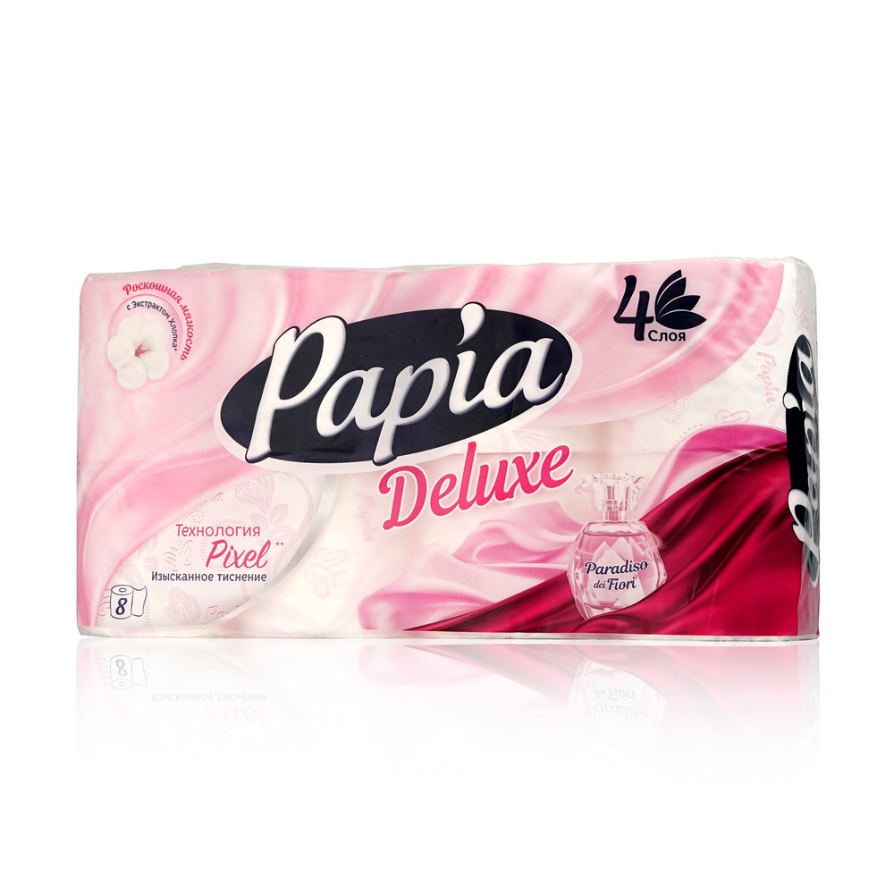 

Туалетная бумага PAPIA Deluxe " Paradiso Fiori " 4х-слойная 8шт