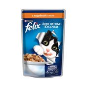 Влажный корм для взрослых кошек Felix Аппетитные кусочки с индейкой в желе 85г