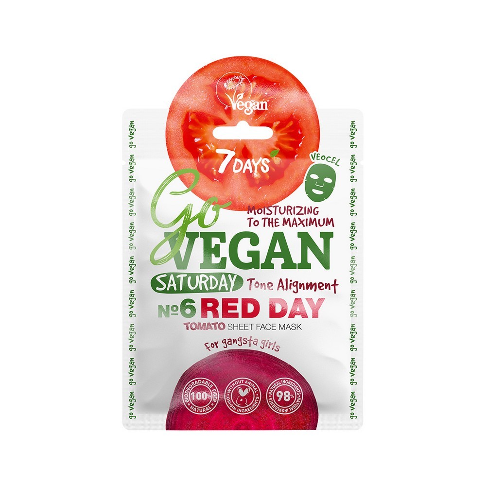 

Тканевая маска для лица 7 days Go vegan " Tomat Saturday " 25г