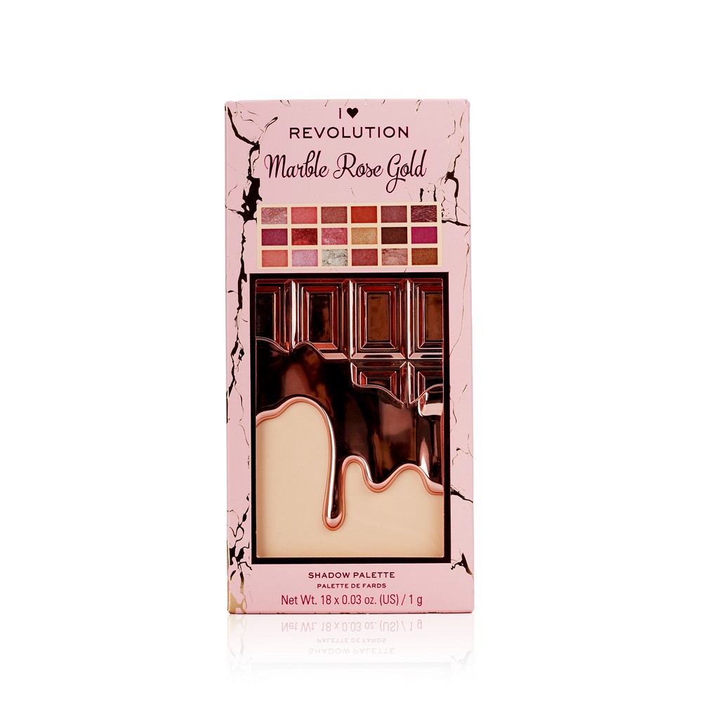 

Тени для век I Heart Revolution Chocolate , Marble Rose Gold , 18 цветов , 21,96г