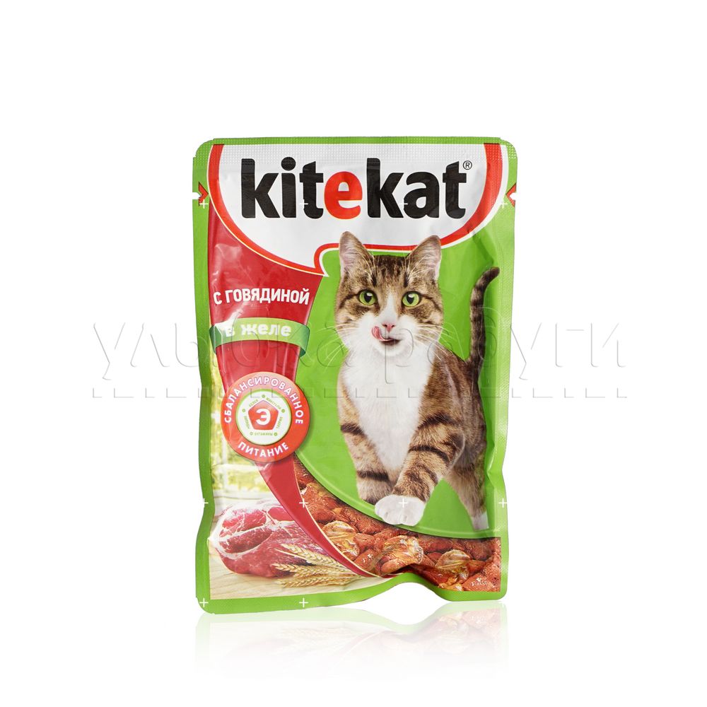 

Корм для кошек Kitekat с говядиной в желе 85г