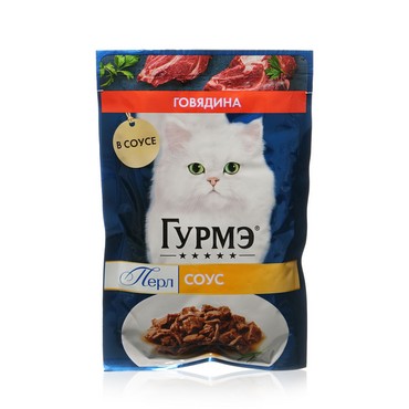 Влажный корм для кошек Гурмэ Перл Соус " Говядина " 75г