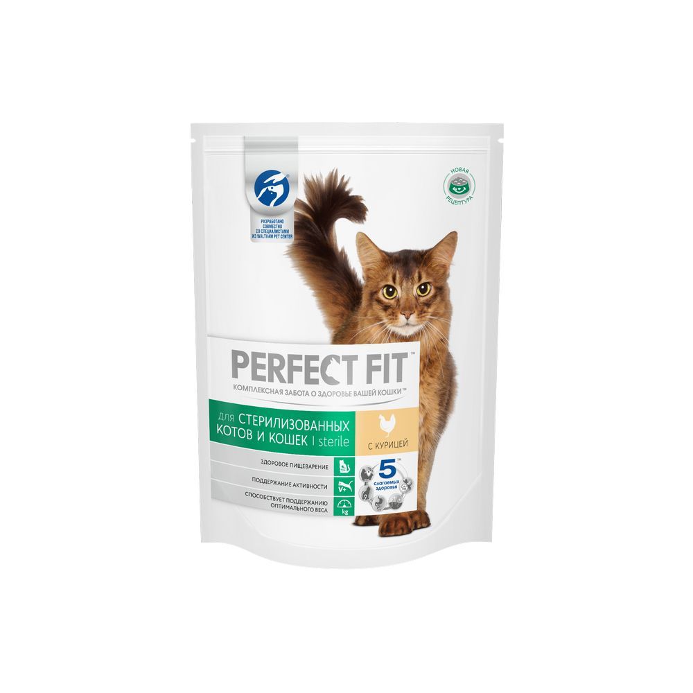 

Корм для стерилизованных кошек Perfect Fit с курицей 190г