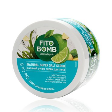 Соляной скраб для тела ФИТОкосметик Fito Bomb " упругость + Гладкость + Молодость " 250мл