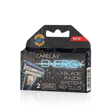 Мужские кассеты Carelax для бритья " Energy " 2шт