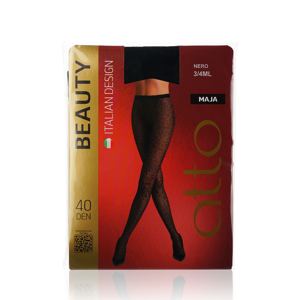 

Женские колготки с рисунком Atto Beauty " Maja " 40den , Nero , 3/4 размер