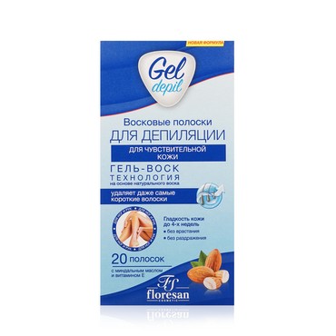 Восковые полоски для депиляции Floresan Gel Depil для чувствительной кожи 20шт