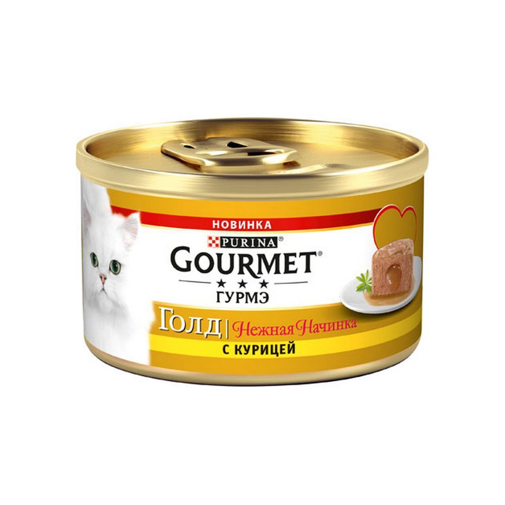 

Влажный корм для кошек Gourmet Gold Нежная начинка с курицей 85г
