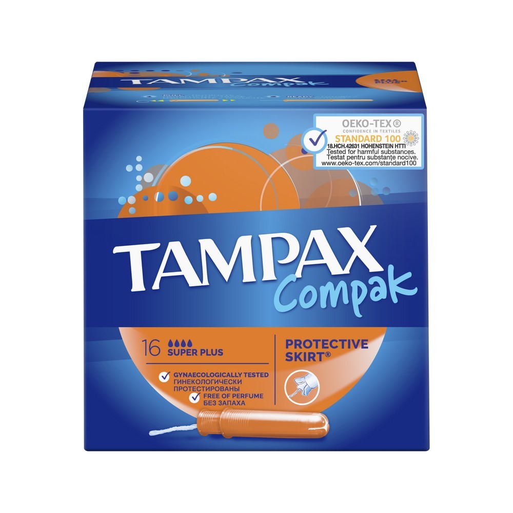 

Тампоны Tampax Compak с аппликатором Super Plus 16шт