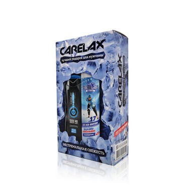 Мужской набор Carelax ( шампунь для волос Energy " Ocean breeze " 250мл + гель для бритья Ice Edition 200мл )